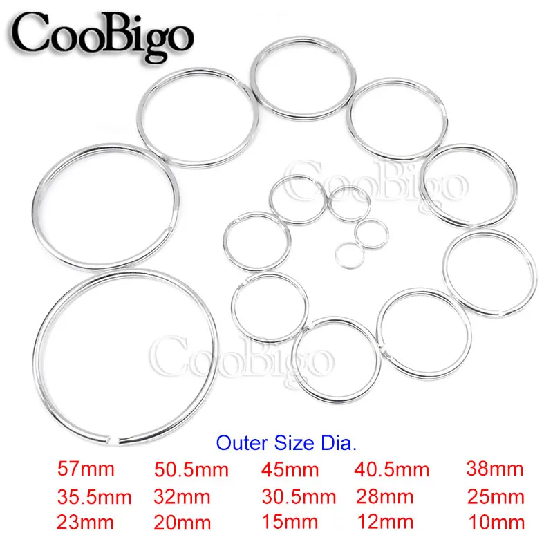10pcs Pick 15 Sizes 10mm~57mm Silver Plated Hole Key Rings Key Chain Split O-Rings Rhodium Round Split Keychain Accessories
10pcs Pick 15 Sizes 10mm~57mm Silver Plated Hole Key Rings Key Chain Split O-Rings Rhodium Round Split Keychain Accessories