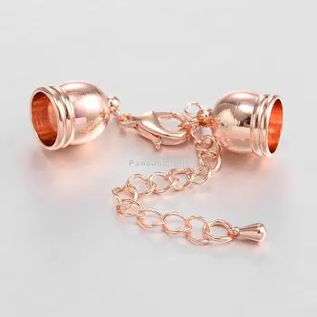 Brass Lobster Clasps and Cord Ends, Nickel Free, Rose Gold, 41mm, Cord End: 13x10mm, Hole: 8.5mm
Brass Lobster Clasps and Cord Ends, Nickel Free, Rose Gold, 41mm, Cord End: 13x10mm, Hole: 8.5mm