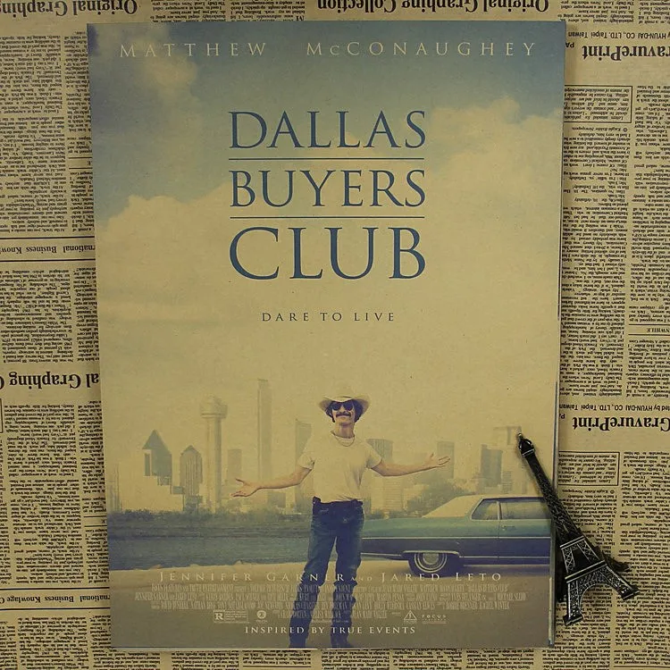 Dallas Buyers Club Matthew McConnell Classic Retro Film Kraft Paper Poster/wall sticker/Kraft Poster
Dallas Buyers Club Matthew McConnell Classic Retro Film Kraft Paper Poster/wall sticker/Kraft Poster