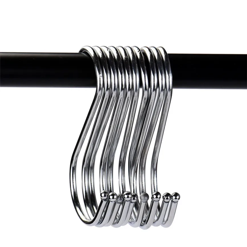 Premium 10-Pack Larger Round S Shaped Hooks in Polished Stainless Steel Metal levert dropship 2July19 | Дом и сад