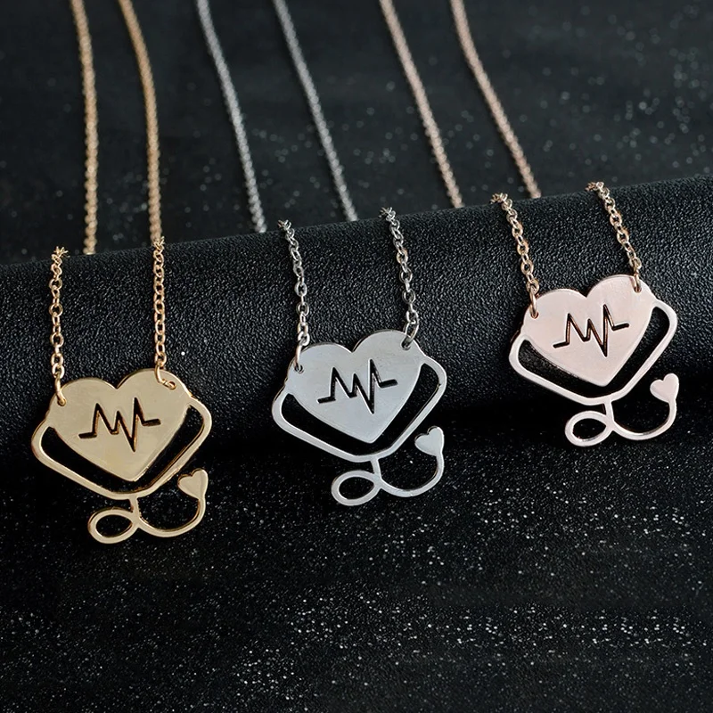 2018 New Stethoscope Love Heart Nurse Doctor Necklace EKG Heartbeat Pendant Necklace Nursing Jewelry Medicine Graduation Gift
2018 New Stethoscope Love Heart Nurse Doctor Necklace EKG Heartbeat Pendant Necklace Nursing Jewelry Medicine Graduation Gift