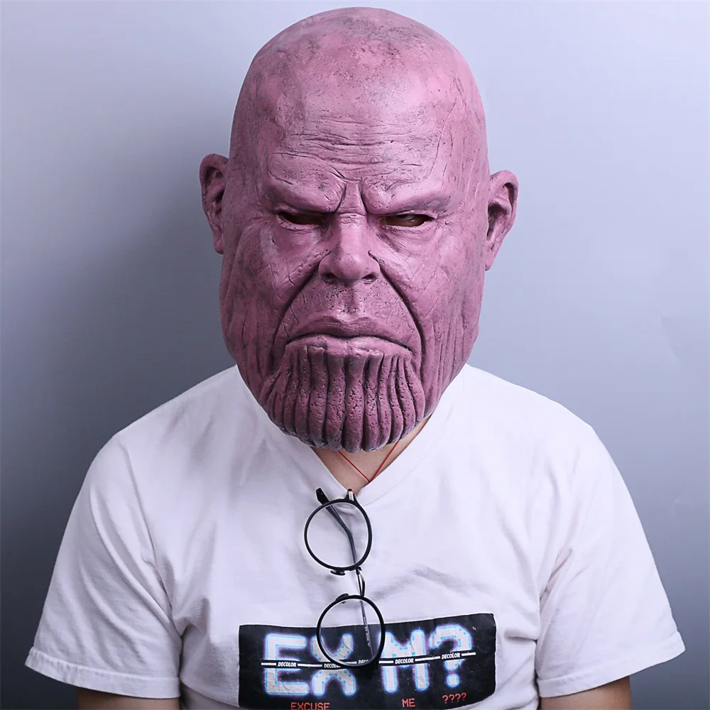 New Avengers Infinity War Mask Thanos Mask Cosplay Full Head Latex Super Hero Costume Halloween Party (3)