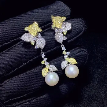 New Leaf Shinning Pearl Earrings Jewelry Gifts Freshwater Pearl Drop Earrings 9mm S925 Sterling Silver Earrings Gifts 
New Leaf Shinning Pearl Earrings Jewelry Gifts Freshwater Pearl Drop Earrings 9mm S925 Sterling Silver Earrings Gifts