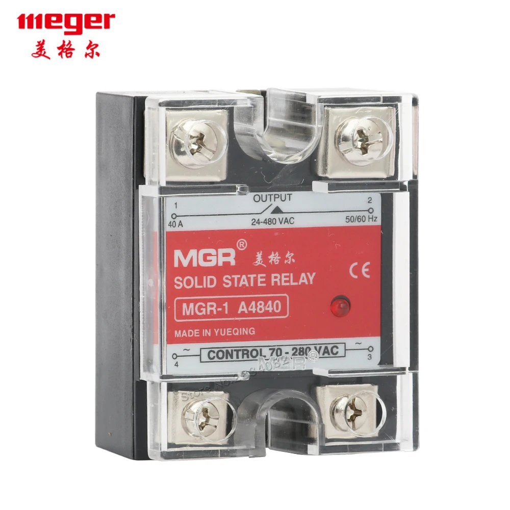 10A 20A 40A 25A Solid State Relays 220V AC Output 70-280V AC to 24-480 V AC Solid State Relay Module Switch SSR MGR-1 A4840
10A 20A 40A 25A Solid State Relays 220V AC Output 70-280V AC to 24-480 V AC Solid State Relay Module Switch SSR MGR-1 A4840