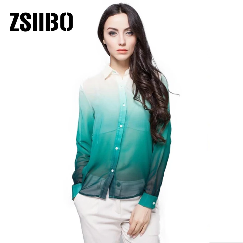 Explosive models chiffon shirt fashion temperament gradient color long sleeve button casual wild shirt loose women's clothing
Explosive models chiffon shirt fashion temperament gradient color long sleeve button casual wild shirt loose women's clothing