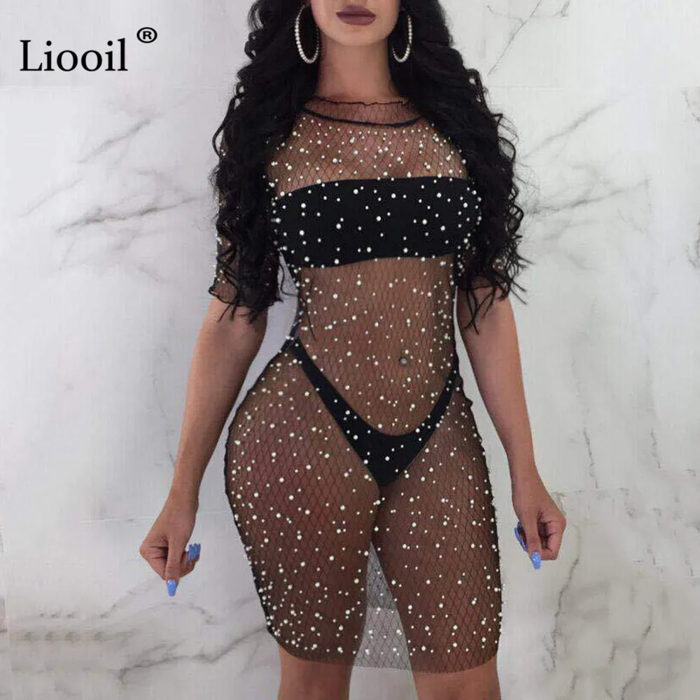 Liooil Patchwork Diamond Sexy Mini Dress Women 2019 See Through Mesh Dress O Neck Black Transparent Dresses Party Night Club
Liooil Patchwork Diamond Sexy Mini Dress Women 2019 See Through Mesh Dress O Neck Black Transparent Dresses Party Night Club