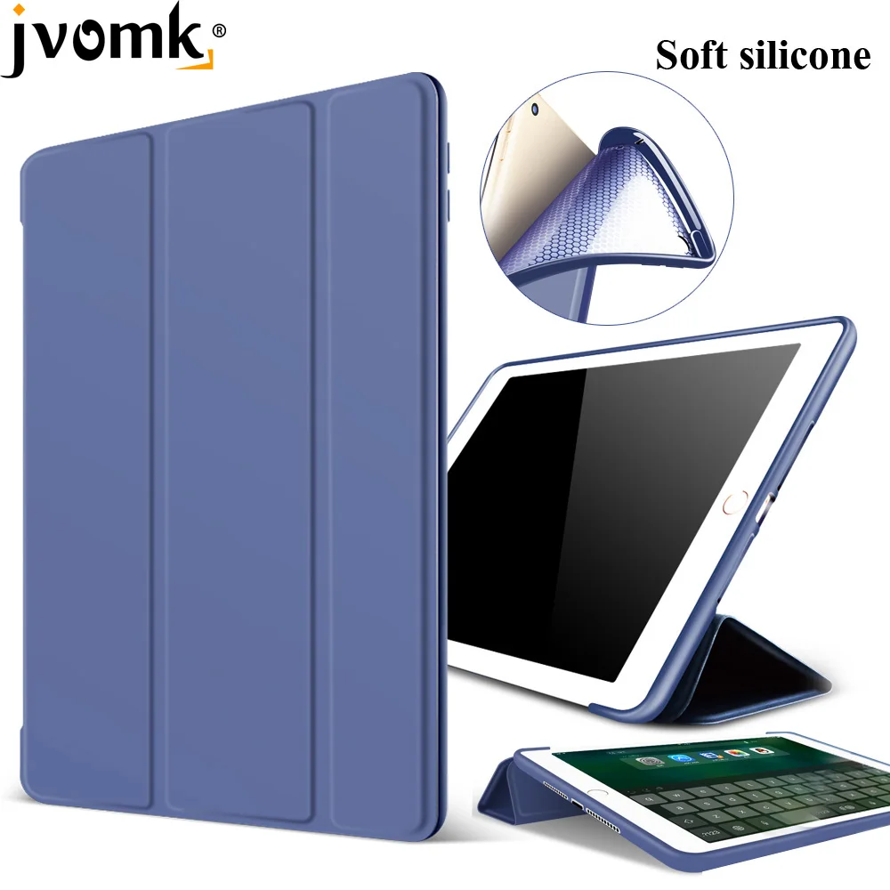 Case for New iPad Pro 10.5 inch 2017 Jvomk Soft silicone bottom+PU Leather Smart Cover Auto Sleep Apple Pro10.5 | Компьютеры и офис