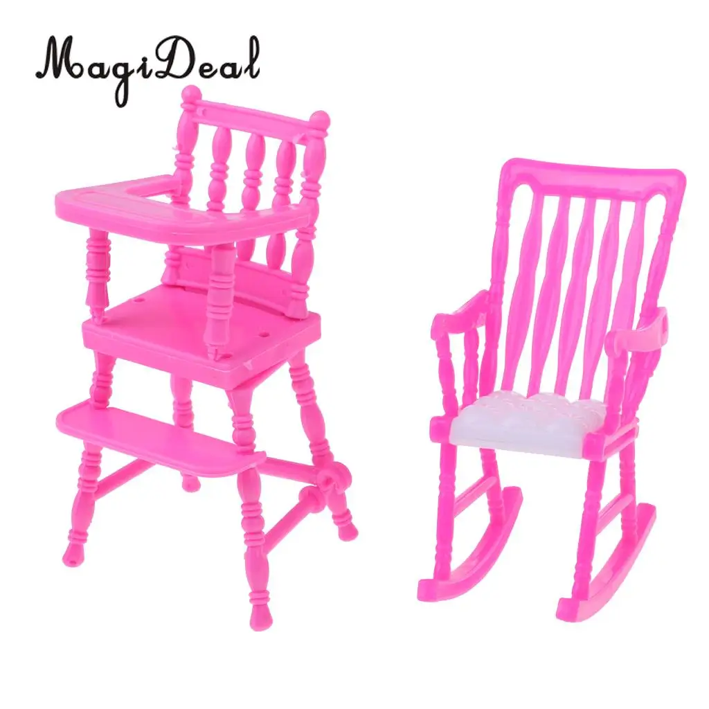 Plastic Cradle Baby Chair Rocking Horse Stroller Model For Kelly Doll Bedroom Decoration