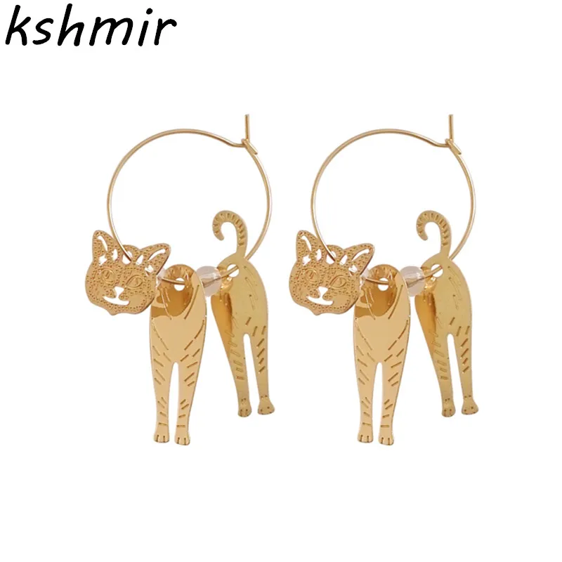 New cute cat animals geometric metal fashion beautiful girl cat ear ring earrings earrings eardrop of female
New cute cat animals geometric metal fashion beautiful girl cat ear ring earrings earrings eardrop of female