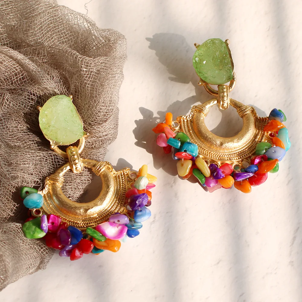 MESTILO 2019 Geometric Metal Drop Earrings Colorful Irregular Natural Stone Beads Earrings For Women Girls Party Jewelry Gifts
MESTILO 2019 Geometric Metal Drop Earrings Colorful Irregular Natural Stone Beads Earrings For Women Girls Party Jewelry Gifts