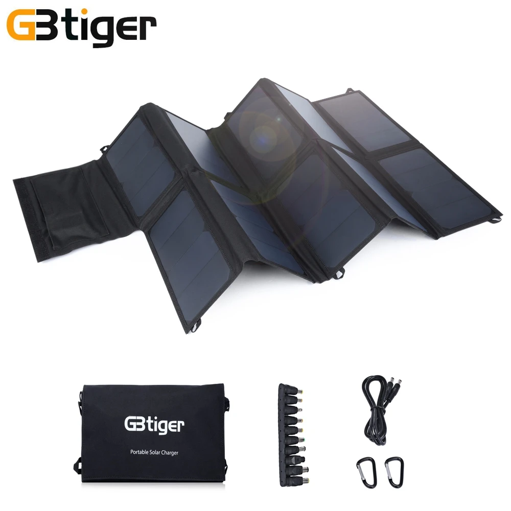 

GBtiger 65W Solar Charger Solar Panel Waterproof Charger Panel With Dual USB Port For Computer Android