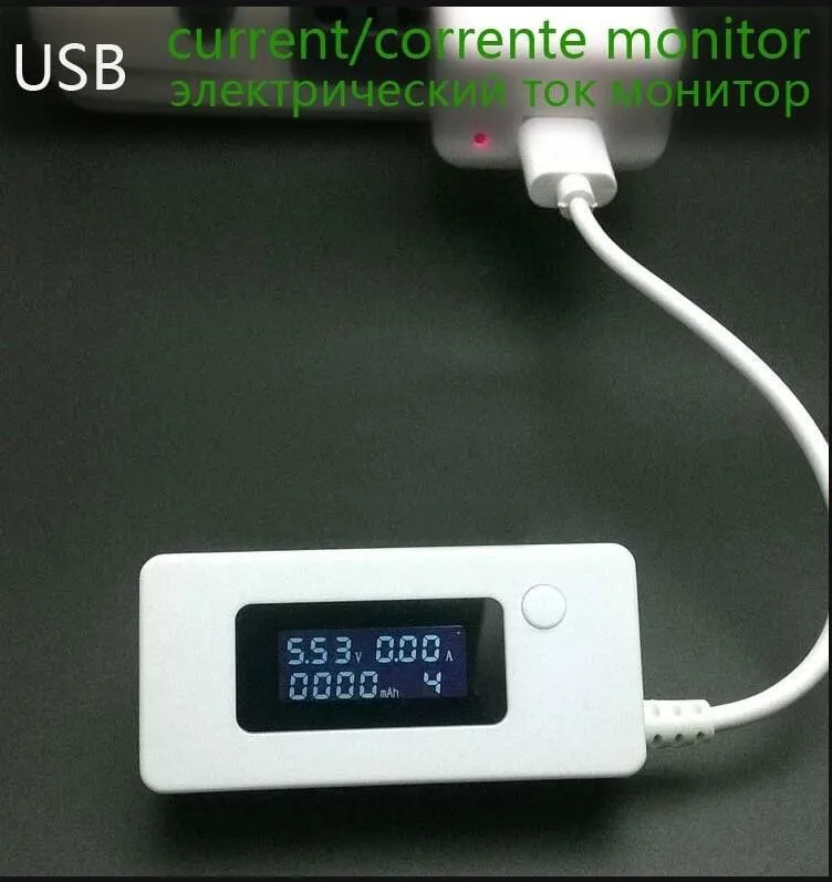 USB electric current monitor, ammeter voltmeter, LCD, 3V-7V, 0.05A-3.5A, 0-19999mAh, ampere Amper Meter, test power bank
USB electric current monitor, ammeter voltmeter, LCD, 3V-7V, 0.05A-3.5A, 0-19999mAh, ampere Amper Meter, test power bank