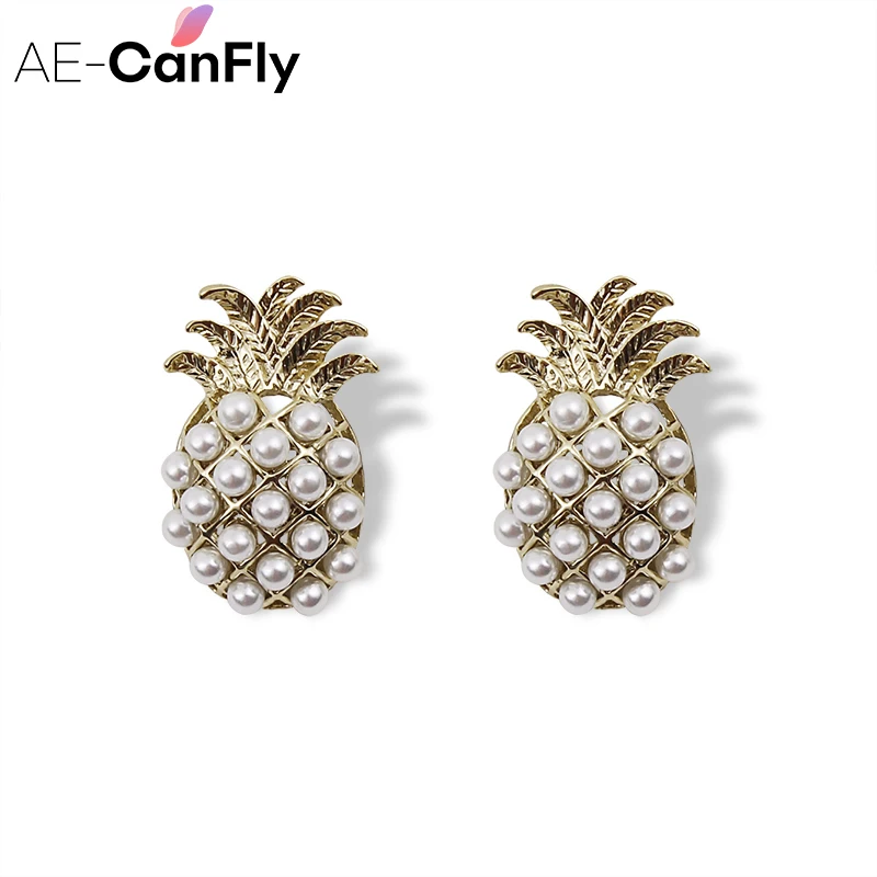 AE-CANFLYCute Simulated Pearl Stud Earring For Women Pineapple Shape Lady Handmade Ear Jewelry Fashion Summer Earring 1B4007
AE-CANFLYCute Simulated Pearl Stud Earring For Women Pineapple Shape Lady Handmade Ear Jewelry Fashion Summer Earring 1B4007