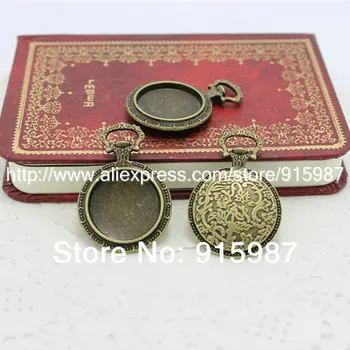 10pcs/lot Antique Bronze pocket watch round cabochon base pendant blanks settin 27*38mm(Fit 20mm) Metal Jewelry Blanks 7C1191
10pcs/lot Antique Bronze pocket watch round cabochon base pendant blanks settin 27*38mm(Fit 20mm) Metal Jewelry Blanks 7C1191