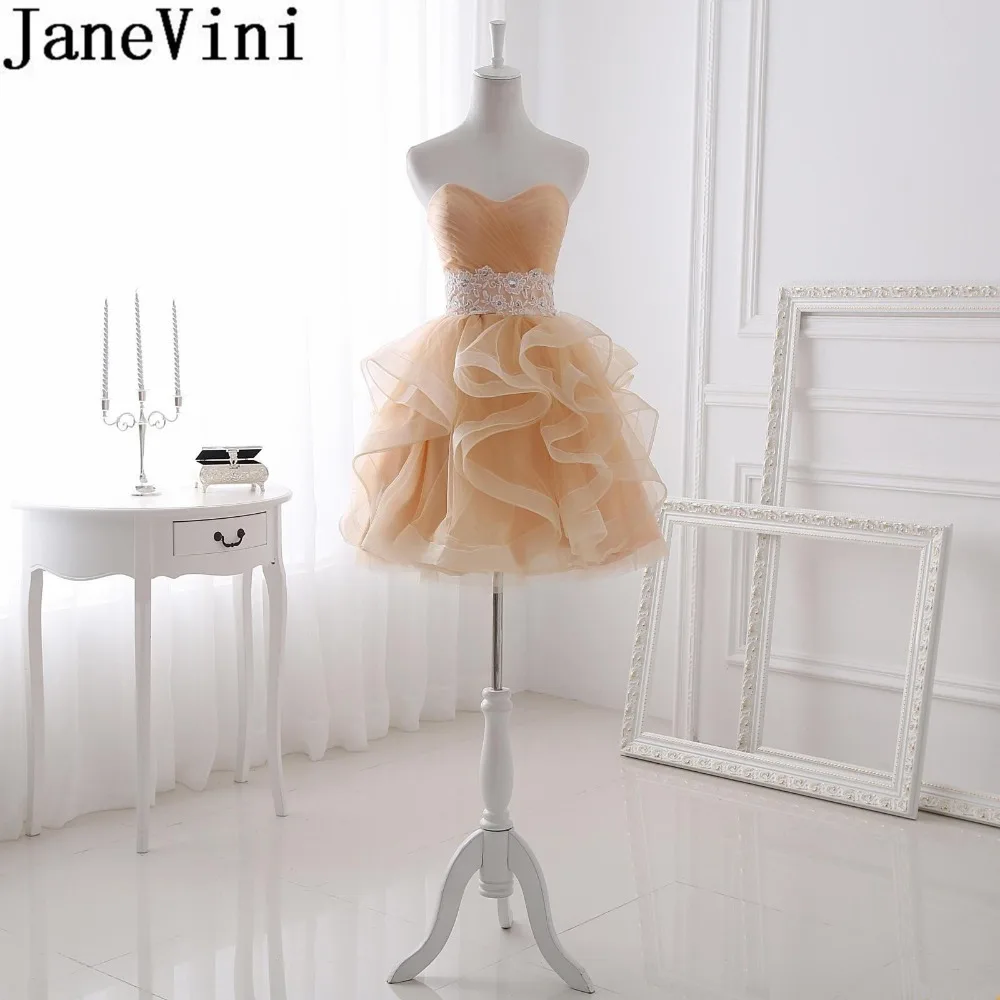 JaneVini Elegant Short Bridesmaid Dresses 2020 Beaded Lace Ruffles Tulle Womens Wedding Party Gown vestiti damigella bambina
JaneVini Elegant Short Bridesmaid Dresses 2020 Beaded Lace Ruffles Tulle Womens Wedding Party Gown vestiti damigella bambina