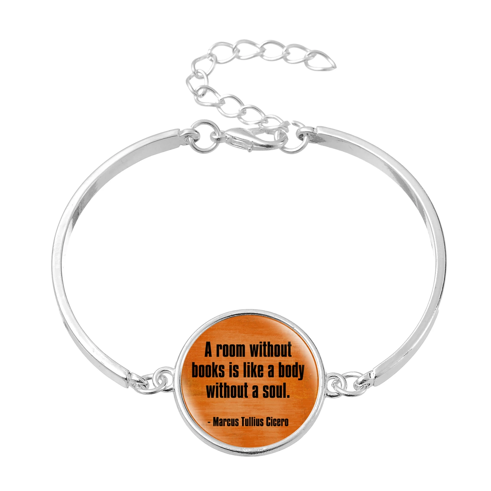 A Room Without Books Like A Body Without A Soul Letters Glass Cabochon Charm Bracelet for Women Christian Quote Jewelry Gift
A Room Without Books Like A Body Without A Soul Letters Glass Cabochon Charm Bracelet for Women Christian Quote Jewelry Gift