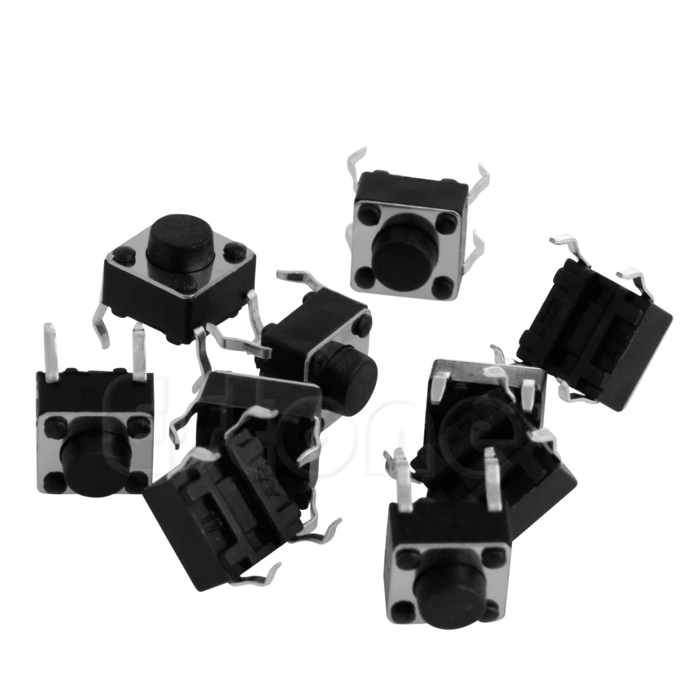 

Durable 10pcs Tactile Push Button Switch Tact Switch for Arduino 4P DIP 6X6X5mm