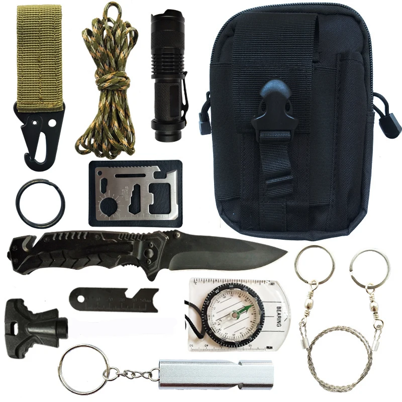10 in 1Survival kit Set Camping Travel Multifunction First aid SOS EDC Emergency Supplies Tactical for Wilderness Outdoor tool
10 in 1Survival kit Set Camping Travel Multifunction First aid SOS EDC Emergency Supplies Tactical for Wilderness Outdoor tool