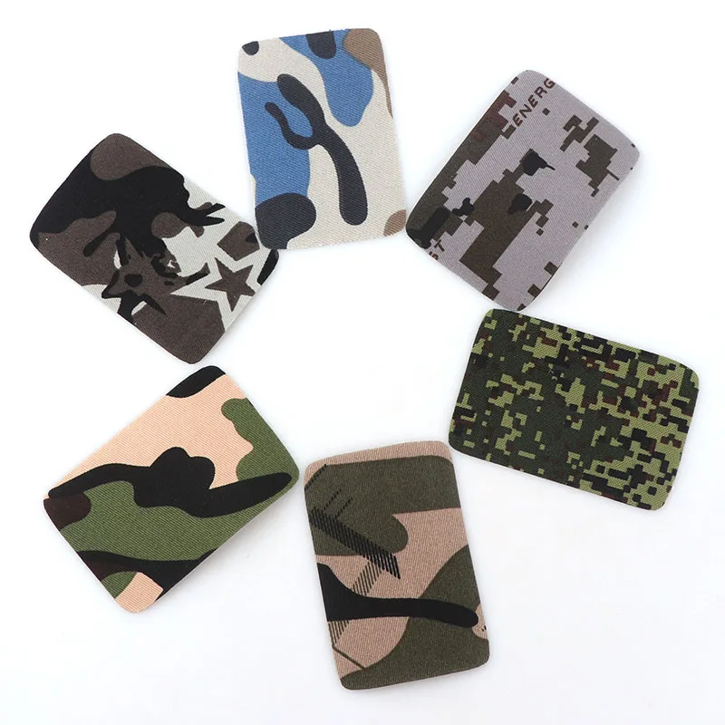 

3Pcs/set Army Green Printed Rectangle Sleeve Jeans Patches Repair Elbow Knee Denim Patch Clothes Denim Clothing Accessories