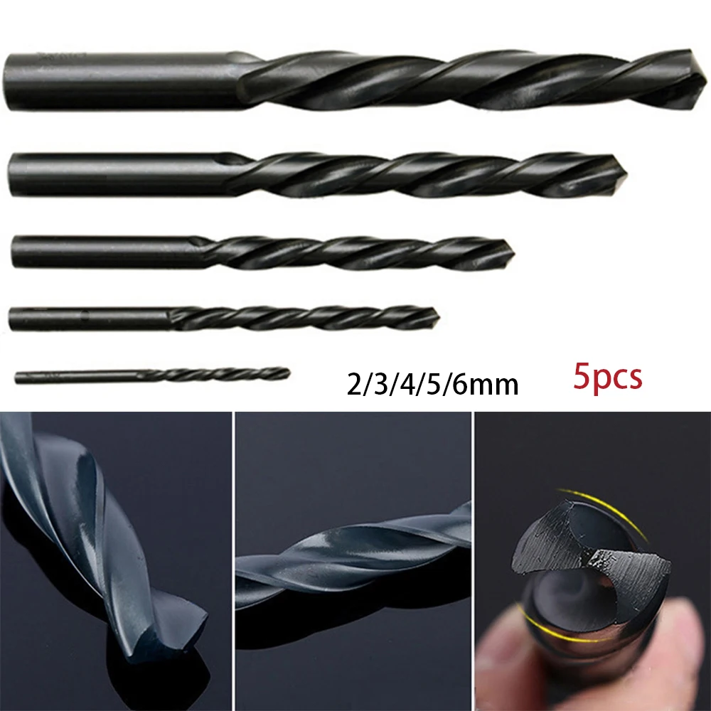 5PC Hss Drill Bit Set Carbon Steel Material Manual Black Coated Woodworking Twist Drills Bit DIY Wood Metal Drilling 2/3/4/5/6mm
5PC Hss Drill Bit Set Carbon Steel Material Manual Black Coated Woodworking Twist Drills Bit DIY Wood Metal Drilling 2/3/4/5/6mm