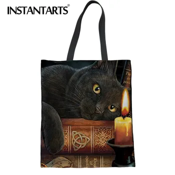 INSTANTARTS Witching Hour Cat Print Cotton Tote Bag Women Casual Large High Quality Shopping Bag Reusable Folding Shoulder Bag
INSTANTARTS Witching Hour Cat Print Cotton Tote Bag Women Casual Large High Quality Shopping Bag Reusable Folding Shoulder Bag