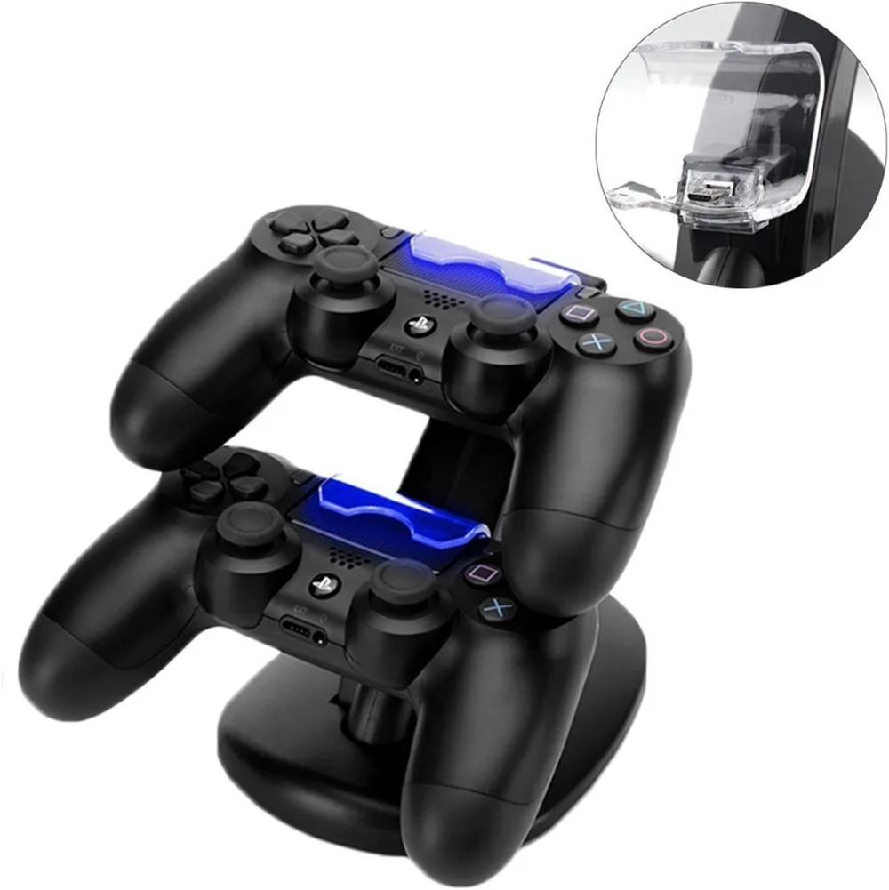 PS4 Accessories Dual Micro USB Charger Dock Joystick PS4 Charging Station for PlayStation 4 Dualshock4 Controller Charger Stand
PS4 Accessories Dual Micro USB Charger Dock Joystick PS4 Charging Station for PlayStation 4 Dualshock4 Controller Charger Stand