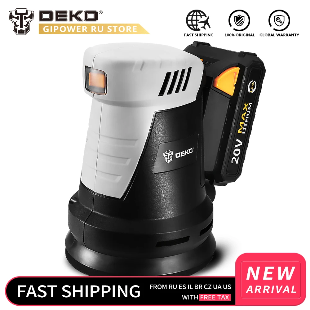 DEKO DKSD20Q2 20V DC Cordless Random Orbit Sander with 15pcs Sandpaper and Hybrid Dust Canister Lithium Battery Electric Sander
DEKO DKSD20Q2 20V DC Cordless Random Orbit Sander with 15pcs Sandpaper and Hybrid Dust Canister Lithium Battery Electric Sander