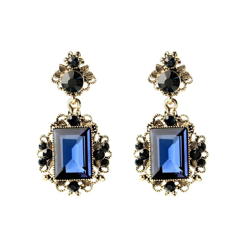 New Design Fashion Women Jewelry Elegant Vintage Big Gem Stone Geometry Noble 18K Gold Earrings
New Design Fashion Women Jewelry Elegant Vintage Big Gem Stone Geometry Noble 18K Gold Earrings