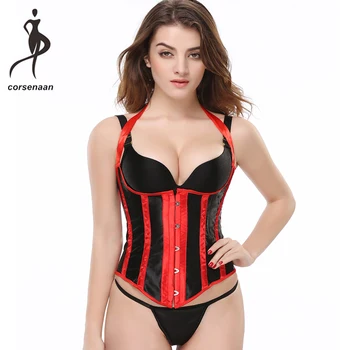 Plus Size Satin Striped Corselet Waist Cincher Shaper Outfit Costumes Halter Neck Underbust Corset Top With G String 2831#
Plus Size Satin Striped Corselet Waist Cincher Shaper Outfit Costumes Halter Neck Underbust Corset Top With G String 2831#