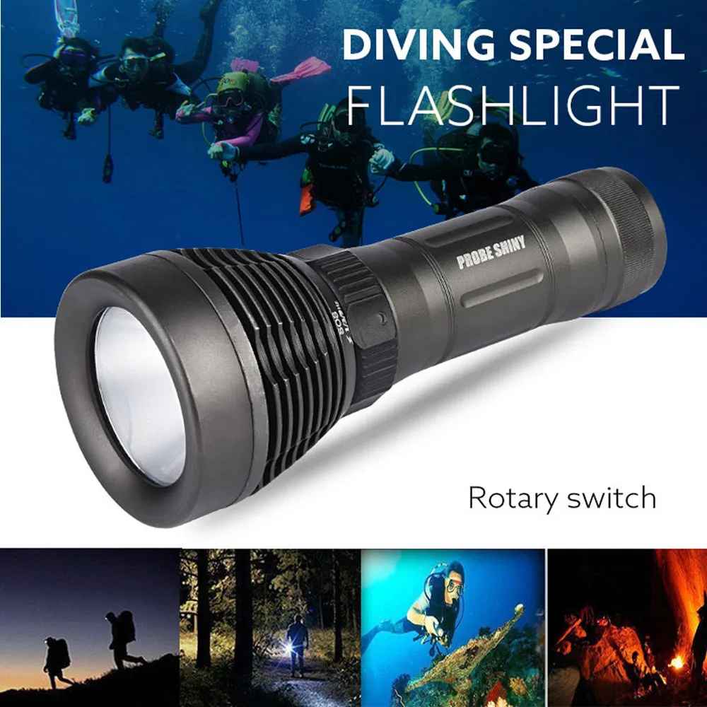 Underwater 500M Flashlight Led Flash Light5000LM XM-L T6 LED Diving Flashlight Waterproof Torch Outdoor Hunting Hiking
Underwater 500M Flashlight Led Flash Light5000LM XM-L T6 LED Diving Flashlight Waterproof Torch Outdoor Hunting Hiking