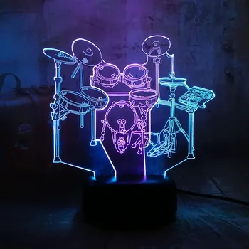 Novelty Musical instrument Jazz Drum Set 3D LED RGB Double Mixed Dual Color Night Light Birthday Present Christmas Gift fo Kids
Novelty Musical instrument Jazz Drum Set 3D LED RGB Double Mixed Dual Color Night Light Birthday Present Christmas Gift fo Kids