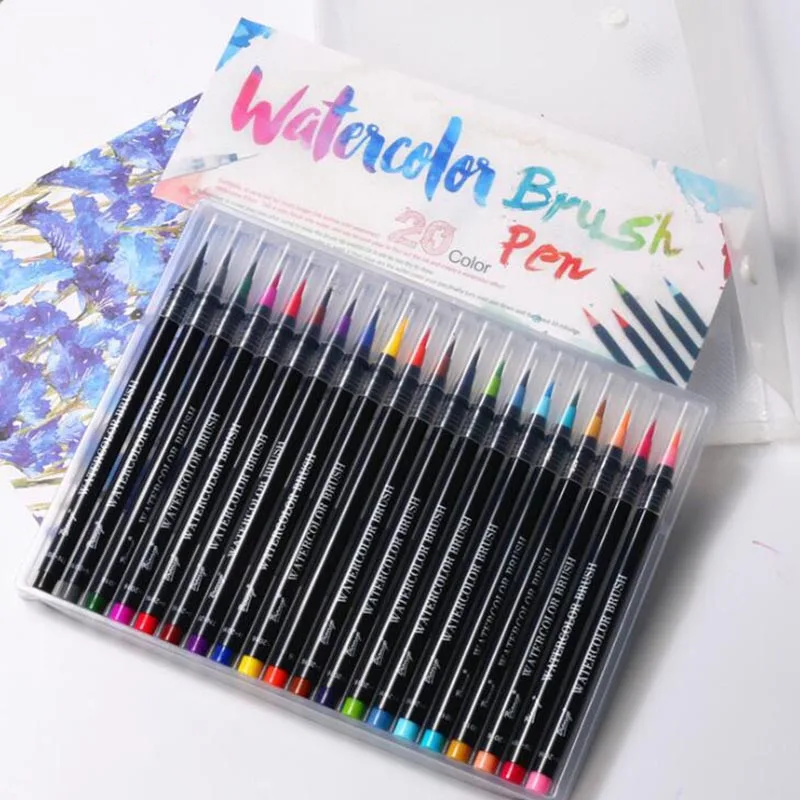 20 Color Premium Painting Soft Brush Pen Set Watercolor Markers Pen Art Effect Best For Coloring Books Manga Comic Calligraphy
20 Color Premium Painting Soft Brush Pen Set Watercolor Markers Pen Art Effect Best For Coloring Books Manga Comic Calligraphy