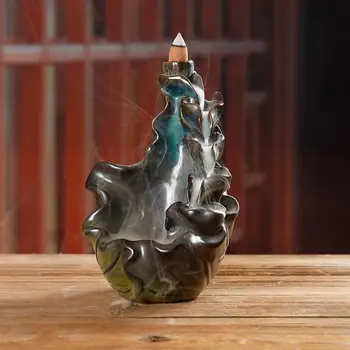 Chinese Lotus Smoke Incense Waterfall Ceramic Censer Aromatherapy Backflow Incense Burner Buddha Zen Home Decor Porte Encens 
Chinese Lotus Smoke Incense Waterfall Ceramic Censer Aromatherapy Backflow Incense Burner Buddha Zen Home Decor Porte Encens