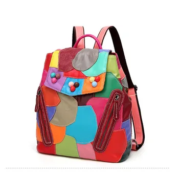 CHALLEN Women Brand Leather Women Backpack Waterproof Fashion Travel Colorful Sheepskin Patchwork Bag Large Capacity Mochilas
CHALLEN Women Brand Leather Women Backpack Waterproof Fashion Travel Colorful Sheepskin Patchwork Bag Large Capacity Mochilas