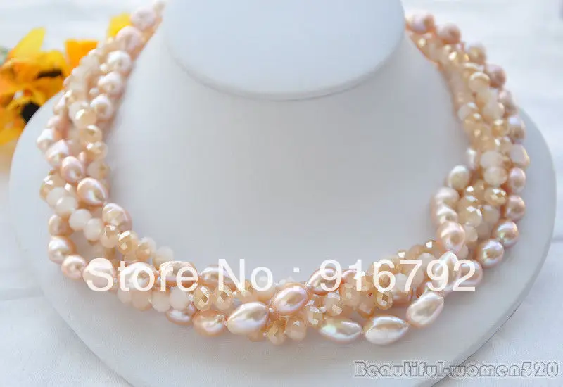 free shipping >>>>>4strands pink baroque PEARL faceted crystal bead NECKLACE 18inch
free shipping >>>>>4strands pink baroque PEARL faceted crystal bead NECKLACE 18inch