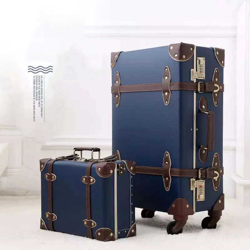 Popular retro handmade rolling luggage 2PCS/SET fashion travel trolley suitcase on wheels men women personality luggage bag
Popular retro handmade rolling luggage 2PCS/SET fashion travel trolley suitcase on wheels men women personality luggage bag