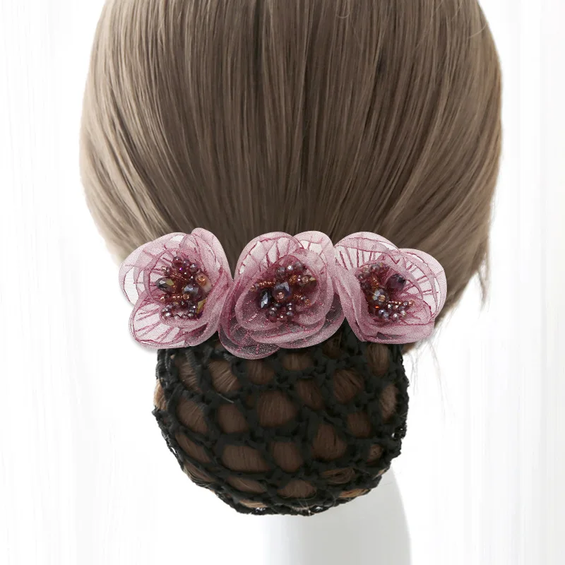 Yarn Head Flower Hairpins Rhinestone Hair Clip Mesh Professional Bank Hotel Staff Stewardess Net Bun Snood for Women Accessories
Yarn Head Flower Hairpins Rhinestone Hair Clip Mesh Professional Bank Hotel Staff Stewardess Net Bun Snood for Women Accessories