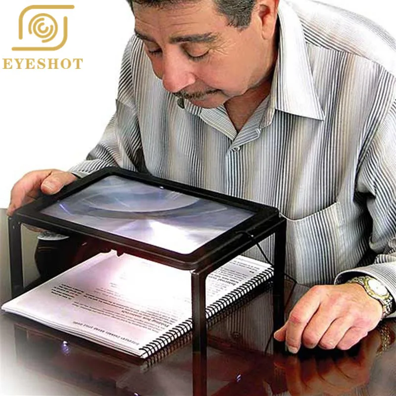 Hotsale Magnifier 3X with 4 LED Lights Hands Free Large Rectangular Full Page Magnifiers for Reading Magnifying Glass
Hotsale Magnifier 3X with 4 LED Lights Hands Free Large Rectangular Full Page Magnifiers for Reading Magnifying Glass
