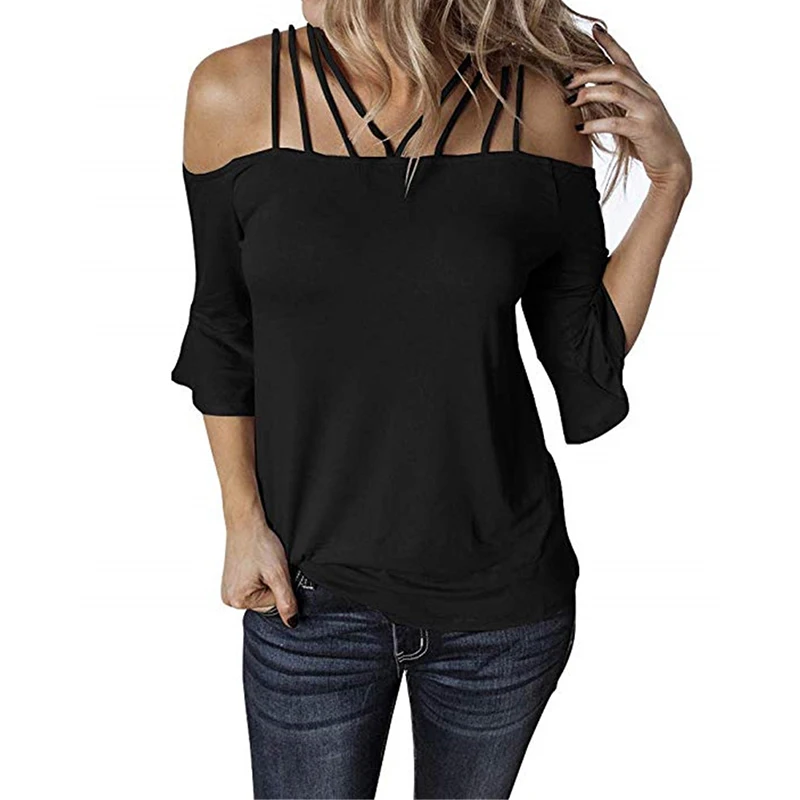 Summer T-Shirt 2019 Women Casual Half Sleeve T Shirt Solid Off Shoulder Top Tee Shirt Femme Backless Tops Blusas Camiseta Mujer
Summer T-Shirt 2019 Women Casual Half Sleeve T Shirt Solid Off Shoulder Top Tee Shirt Femme Backless Tops Blusas Camiseta Mujer