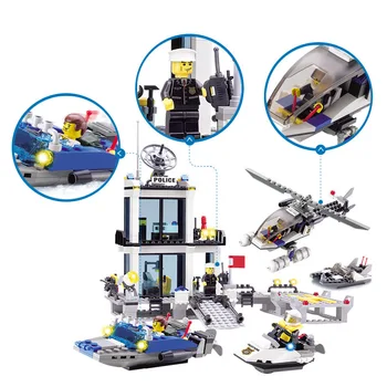 KAZI 6726 Police Station Building Blocks Helicopter Boat Model Bricks Toys Compatible famous brand brinquedos Birthday Gift
KAZI 6726 Police Station Building Blocks Helicopter Boat Model Bricks Toys Compatible famous brand brinquedos Birthday Gift