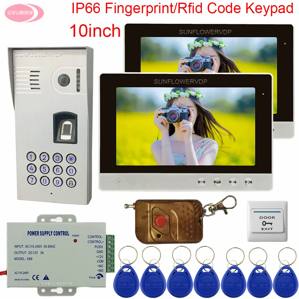 Doorbell Video 10inch Video Intercom Two Monitors IP66 Waterproof bell with camera Fingerprint Rfid Keyp Wireless Remote Control
Doorbell Video 10inch Video Intercom Two Monitors IP66 Waterproof bell with camera Fingerprint Rfid Keyp Wireless Remote Control