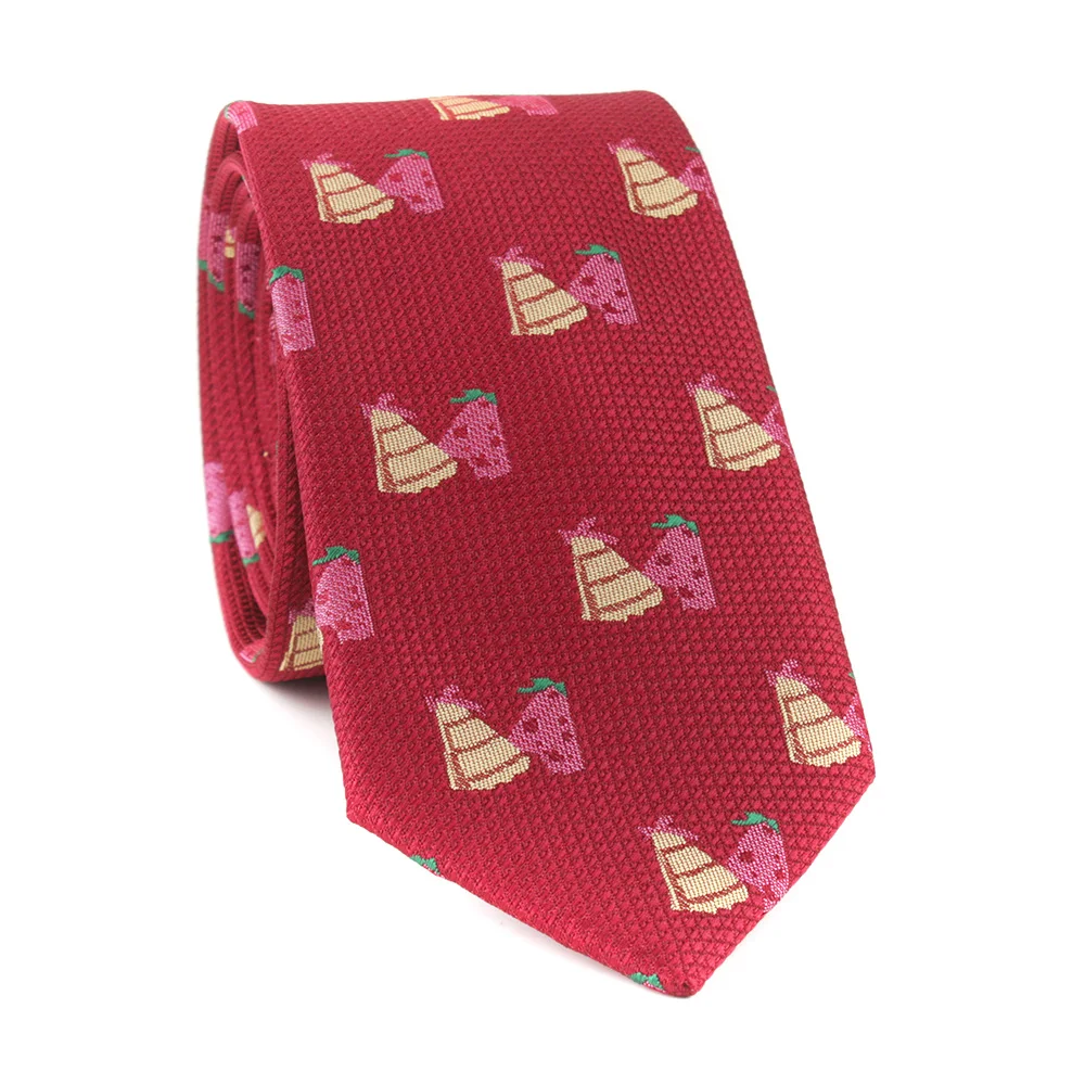 Мужской Красный шейный галстук с рисунком колокольчиков для рождественской