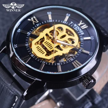 Winner Steampunk 2017 Skull Design Golden Skeleton Dial Genuine Leather Men Skeleton Wristwatch Top Brand Luxury Automatic Clock
Winner Steampunk 2017 Skull Design Golden Skeleton Dial Genuine Leather Men Skeleton Wristwatch Top Brand Luxury Automatic Clock