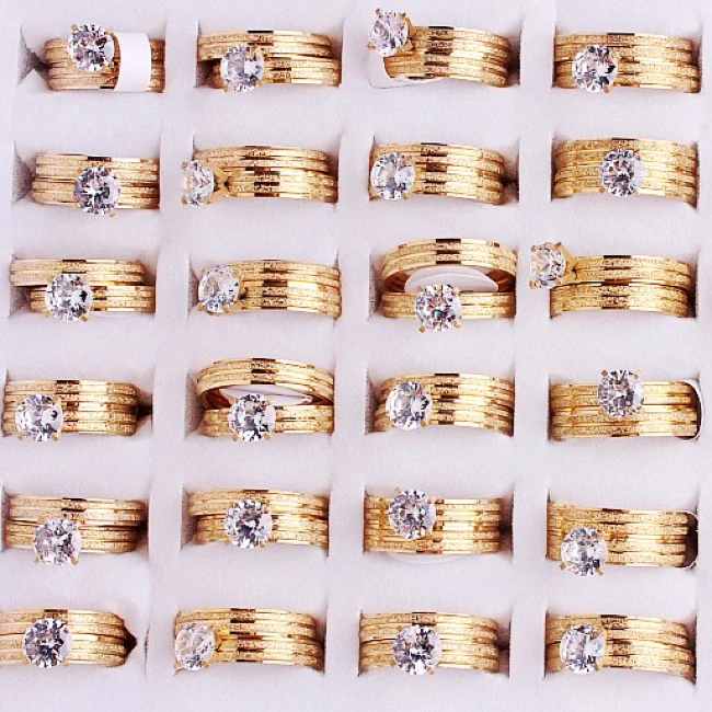 QianBei Wholesale 8pcs/set CZ Zircon Finger Ring Men Gold Stainless Steel Rings Women Wedding Band jewellry Couple Gifts
QianBei Wholesale 8pcs/set CZ Zircon Finger Ring Men Gold Stainless Steel Rings Women Wedding Band jewellry Couple Gifts