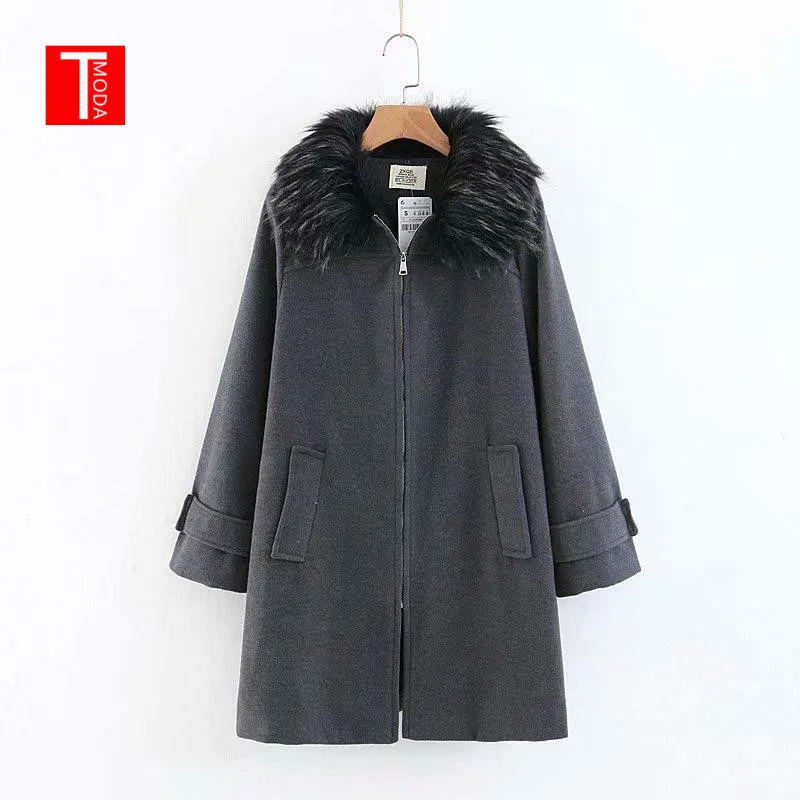 2018 Winter Faux Fur Collar Thick Long Woolen Coat Warm Winter Pockets Long Sleeve Outerwear Zipper Female Casual Chic Tops
2018 Winter Faux Fur Collar Thick Long Woolen Coat Warm Winter Pockets Long Sleeve Outerwear Zipper Female Casual Chic Tops