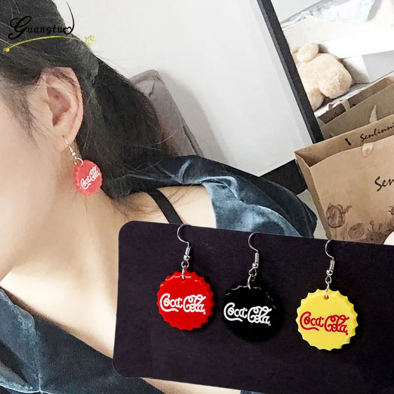 New Trendy Hyperbole Candy Color Drinks Bottle Cap Drop Earrings For Women Unique Jewelry Creative Earring Brincos Gift
New Trendy Hyperbole Candy Color Drinks Bottle Cap Drop Earrings For Women Unique Jewelry Creative Earring Brincos Gift