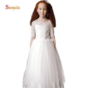 Half Sleeve Flower Girls Dresses A-Line Lace Wedding Party Dress for Child Communion Gowns robe mariage petite fille D428
Half Sleeve Flower Girls Dresses A-Line Lace Wedding Party Dress for Child Communion Gowns robe mariage petite fille D428