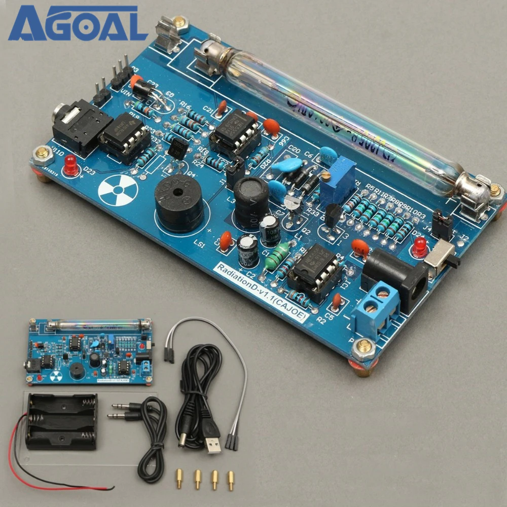 Assembled DIY Geiger Counter Kit Module Miller Tube GM Tube Nuclear Radiation Detector
Assembled DIY Geiger Counter Kit Module Miller Tube GM Tube Nuclear Radiation Detector