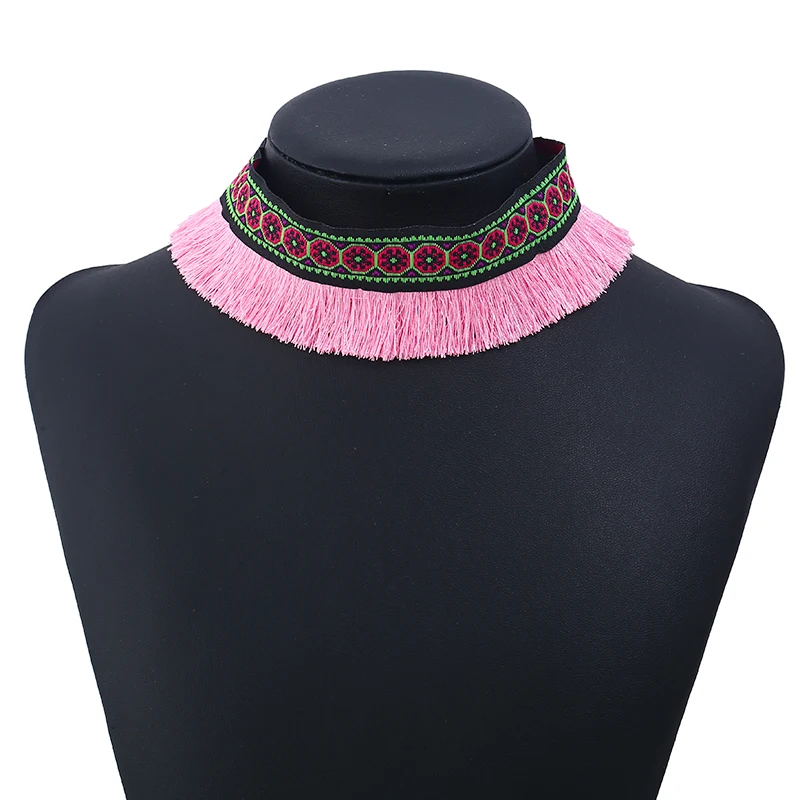 Bohemian ethnicity knit striped tassel necklace Fashion simple personality fringe sexy collar for women choker jewelry
Bohemian ethnicity knit striped tassel necklace Fashion simple personality fringe sexy collar for women choker jewelry