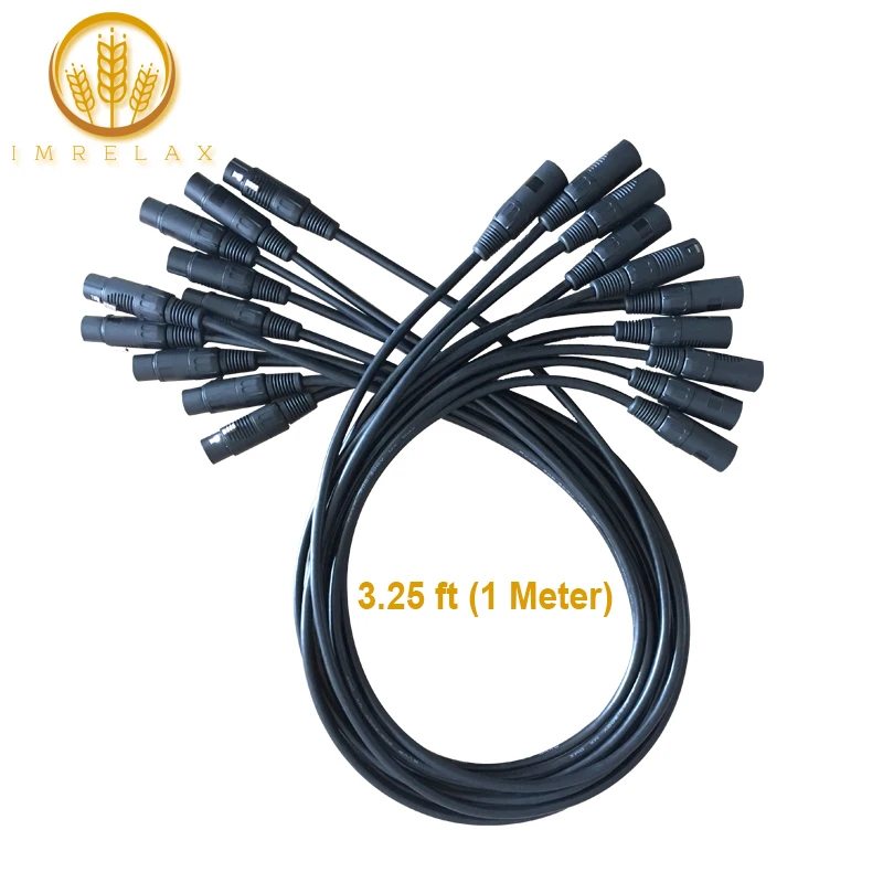 IMRELAX 10pcs DMX Cable 3.25 feet / 1 Meter Length Stage Light Cable Wires with 3 Pin Signal XLR Male to Female Connection
IMRELAX 10pcs DMX Cable 3.25 feet / 1 Meter Length Stage Light Cable Wires with 3 Pin Signal XLR Male to Female Connection